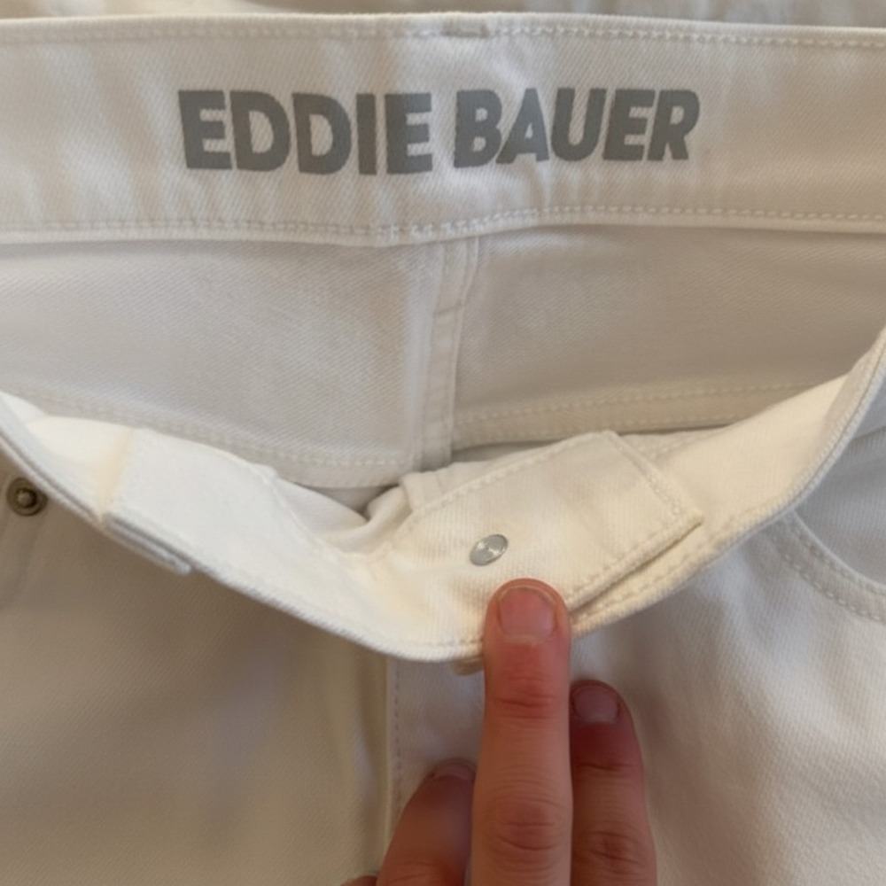 NWT Eddie Bauer Voyager Everyday White High Rise Crop Straight Leg Jeans 10 NEW - Picture 9 of 9